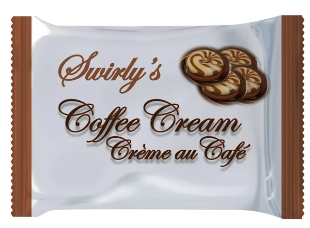 coffee cream candy packet