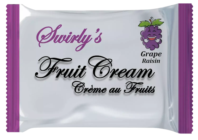 fruit cream grape candy packet