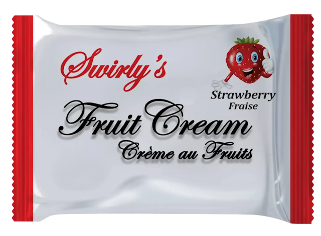 fruit cream strawberry candy packet